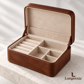 Chestnut Leather Jewelry Box — main view
