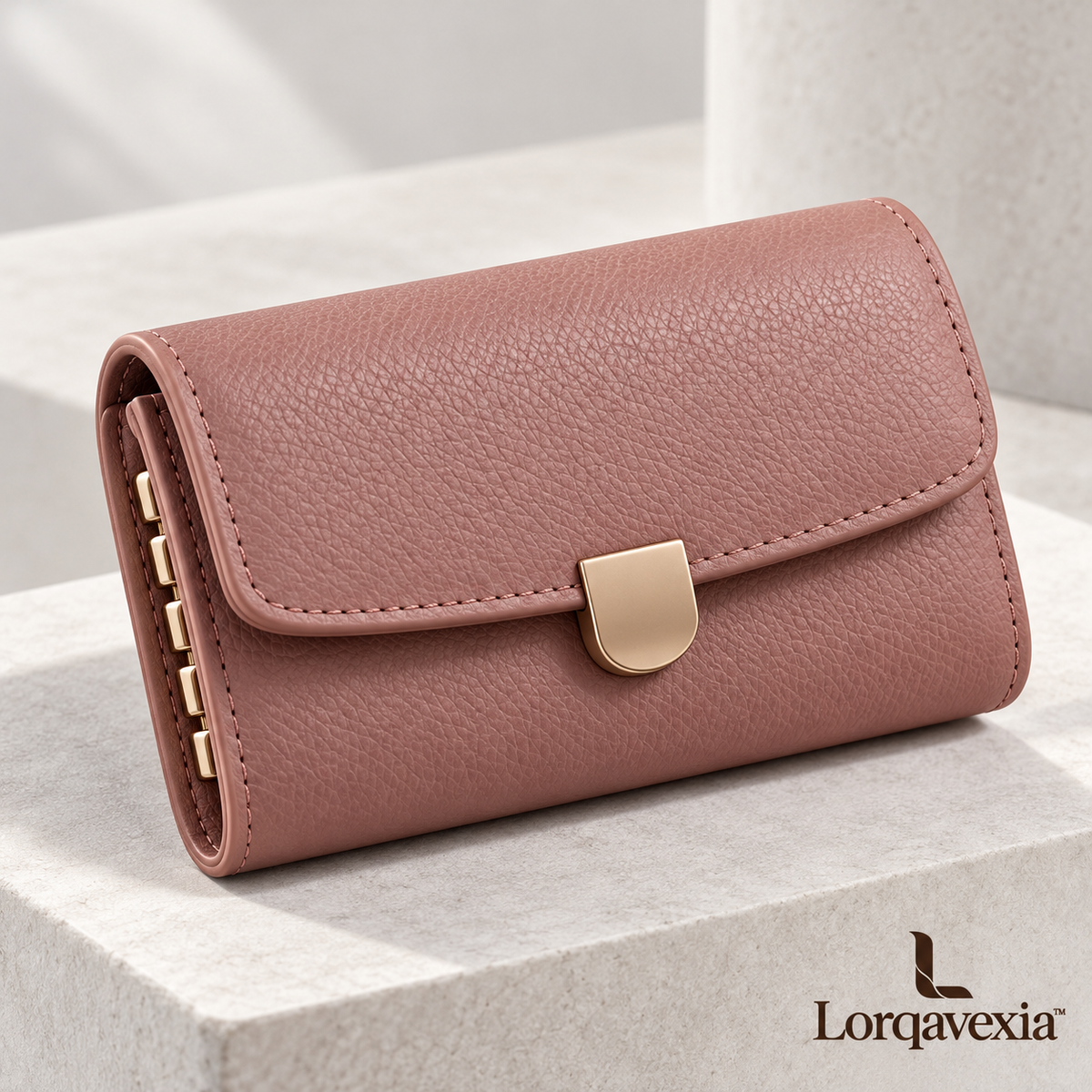 Dusty Rose Leather Key Case — main view