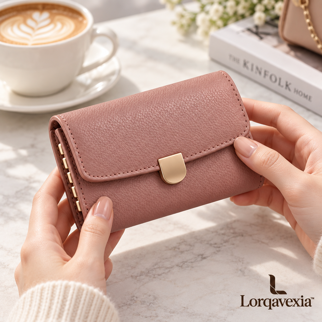 Dusty Rose Leather Key Case — lifestyle view