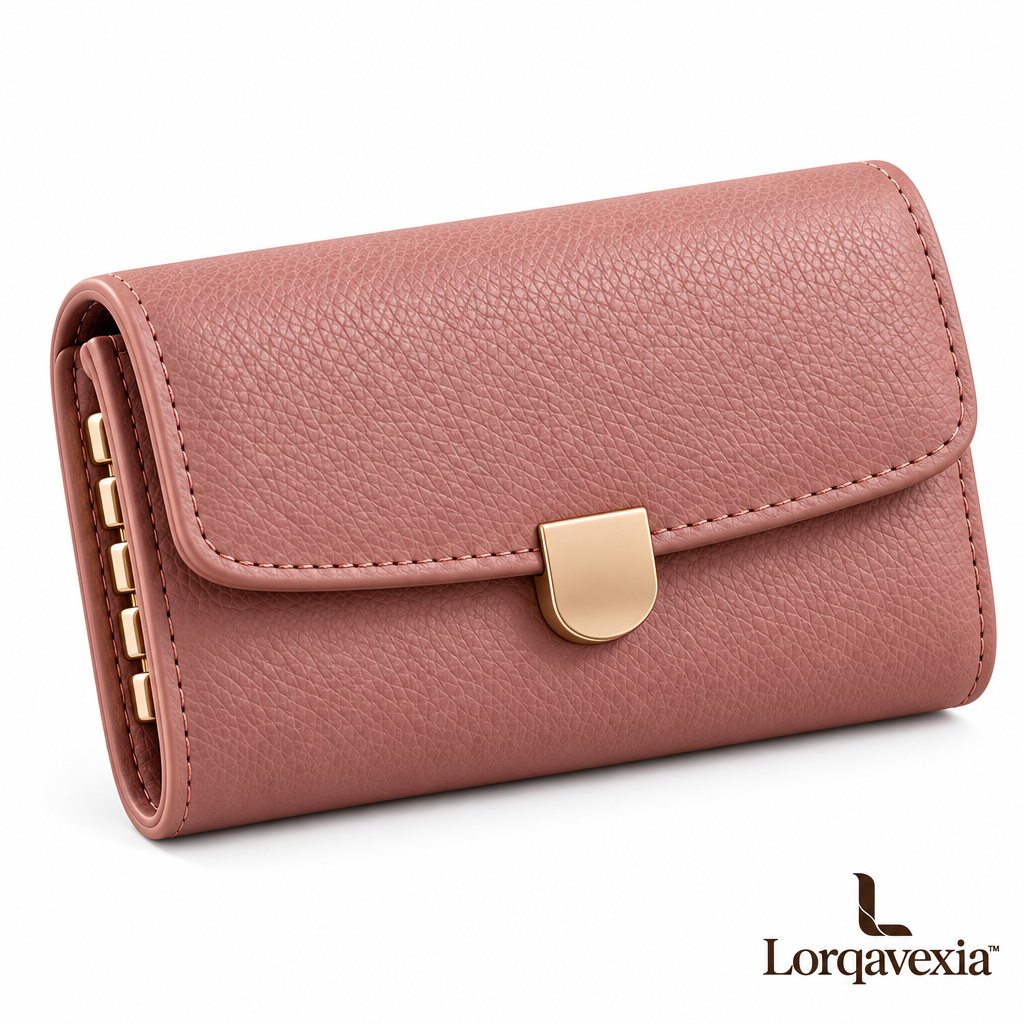 Dusty Rose Leather Key Case — studio view