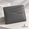 Slate Gray Leather Card Holder — main view