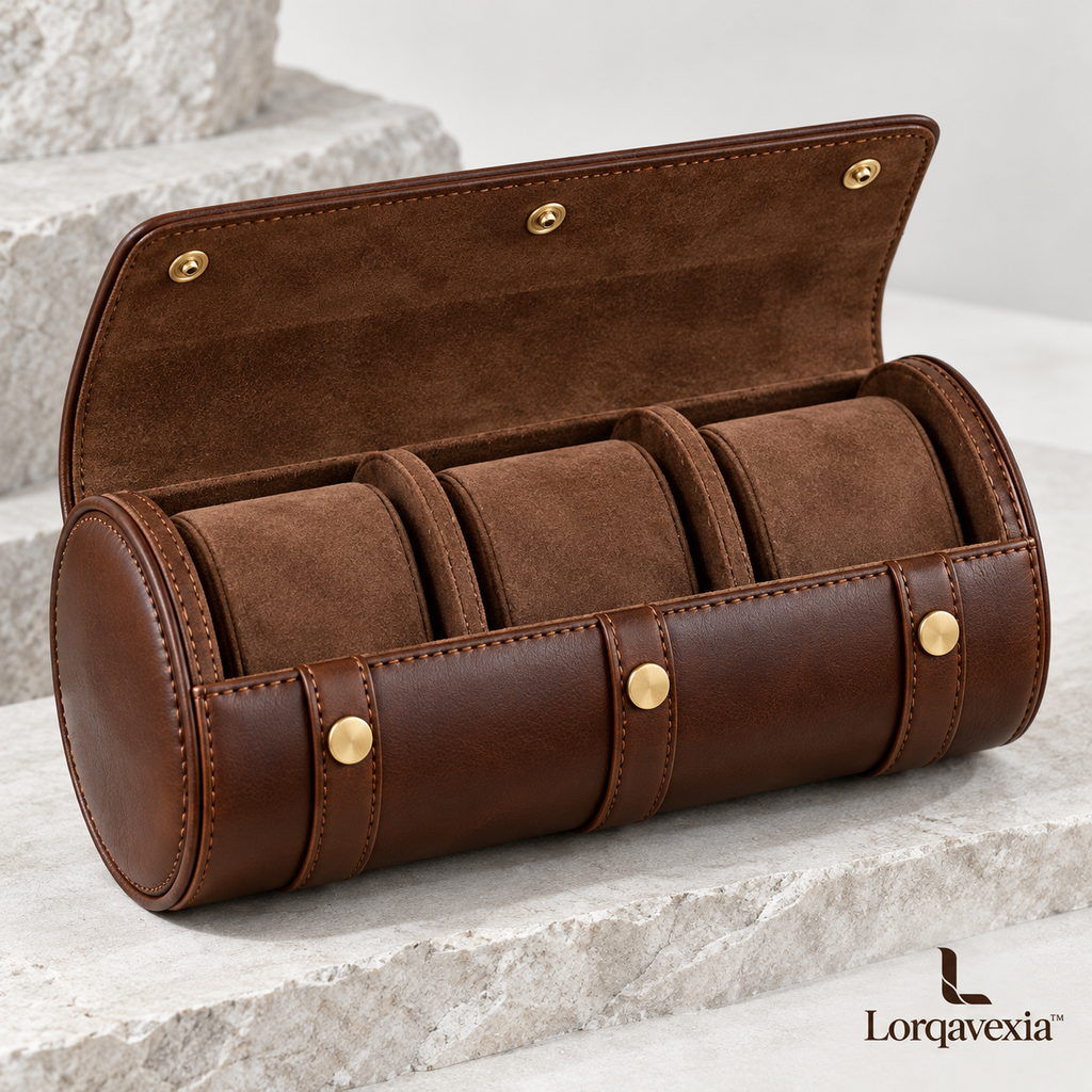 Chestnut Leather Watch Roll — main view