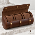 Chestnut Leather Watch Roll — main view