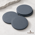Slate Blue Leather Coasters, Set of 4 — main view